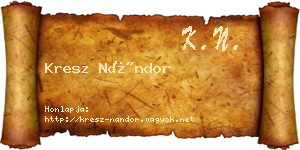Kresz Nándor névjegykártya